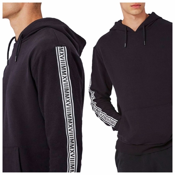 Topshop Other - Topman Roman Numeral Tape Hoodie